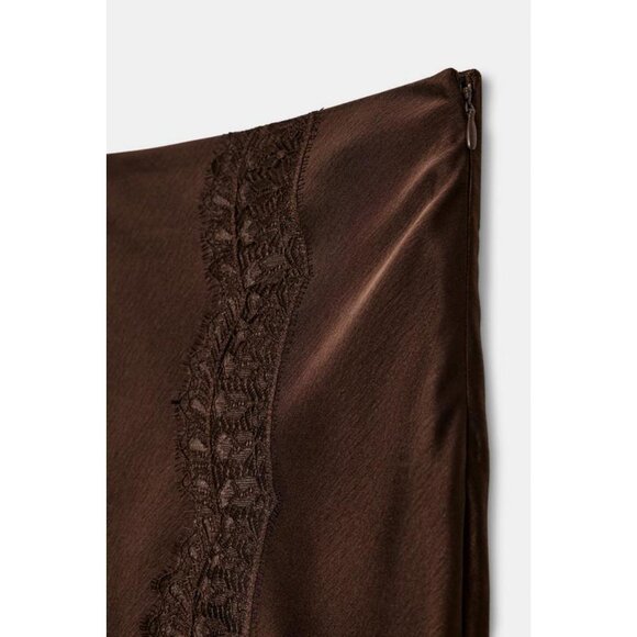 ZARA SATIN EFFECT LACE SKIRT ZW COLLECTION - Picture 10 of 10